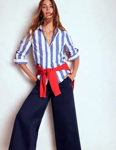 Boden Pull-on Cropped Trousers-navy Female  In Blue