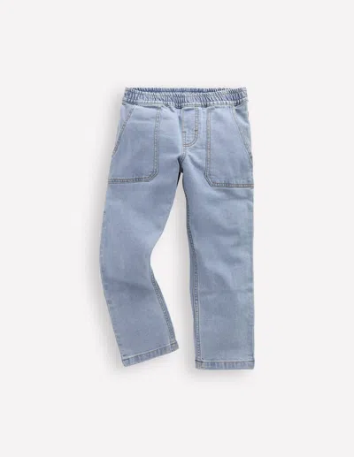 Boden Kids' Pull On Jeans Light Wash Boys  In Blue
