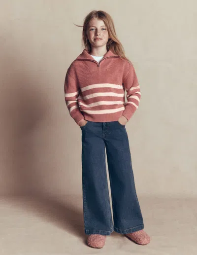 Boden Kids' Pullover Mit Reissverschluss Am Ausschnitt In Rosa | Grösse 98 In Pink