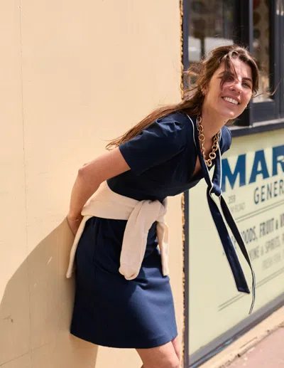Boden Kurzes Kleid Mit Schleife-marineblau In Blue
