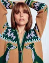 Boden Quinn Boyfriend Cardigan Emerald Night Whippet  In Multi