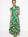Boden Rachel Cotton Midi Shirt Dressrich Emerald, Meadow Posy Women  In Rich Emerald/ Meadow Posy