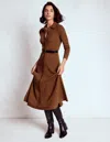 Boden Rachel Gestrickes Hemdblusenkleid-raue Umbra In Brown
