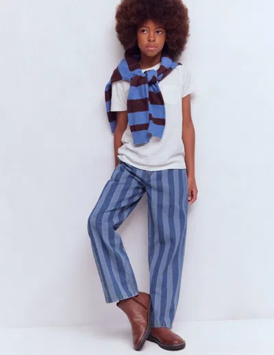 Boden Kids' Relaxed Jeans Stripe Shadow  In Multi