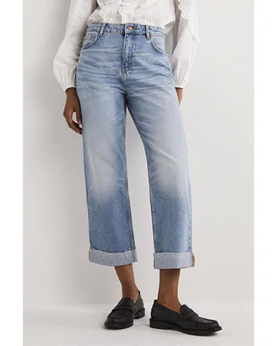 Boden Relaxed Straight Turn Up Jean In Blue