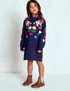 Boden Relaxed Sweatshirt Dress College Navy Birds  In Blue