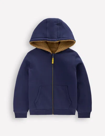 Boden Kids' Wendbarer Teddy-kapuzenpullover-schuluniform-marineblau In Blue
