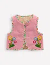 Boden Reversible Embroidered Gilet-zephyr/coconut Milk Female  In Pink