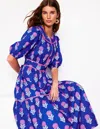 Boden Rhea Embroidered Midi Dress Gallery Blue, Dahlia Sprig Women  In Blue