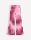 Boden Ribbed Flare Leggings Cherry Jam/chalk Pink Stripe  In Pink