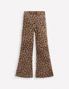 Boden Ribbed Flare Leggings-leopard Female