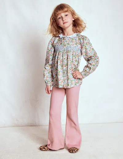 Boden Kids' Ribbed Flare Leggings-vintage Pink Female