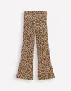 Boden Ribbed Flare Leggings-leopard Female  In Animal Print