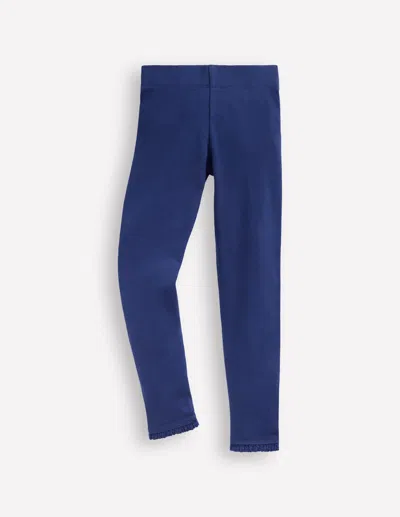 Boden Kids' Ribbed Leggings-starboard Blue Female