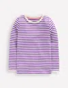 Boden Geripptes Langarmshirt-lila Topas Streifen In Purple