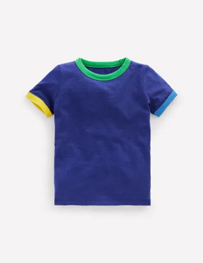 BODEN RINGER T SHIRT STARBOARD BLUE BOYS BODEN