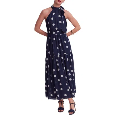 Boden Roisin Tie Neck Maxi Dress In Multi