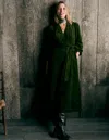 Boden Ros Panelled Cord Midi Dress Green Fir  In Green