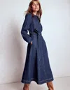 Boden Ros Panelled Denim Midi Dress Indigo Denim  In Blue