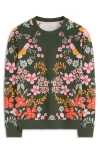 Boden Rosa Cotton Graphic Sweatshirt In Green
