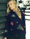 Boden Rosa Embroidered Sweatshirt In Blue