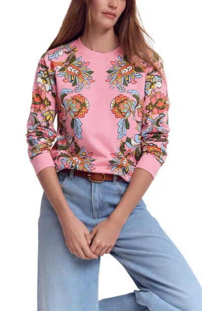 Boden Rosa Print Cotton Sweatshirt In Multi