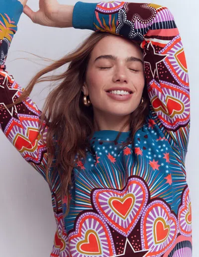 Boden Rosa Printed Sweatshirt Multi, Starburst Heart
