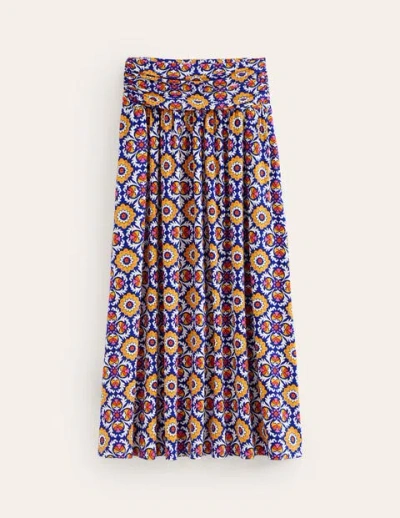 Boden Rosaline Jersey Skirt Multi, Mosaic Bloom Women