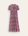 Boden Rosanna Jersey Midi Tea Dress Multi, Wild Poppy Women