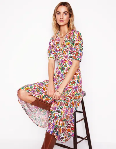 Boden Rosie Godet Tea Dressmulti, Oriental Paradise Women  In Multi/ Oriental Paradise