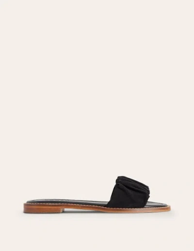 Boden Ruched Flat Sandals Black Women