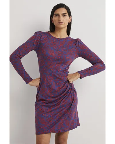Boden Ruched Jersey Mini Dress In Purple