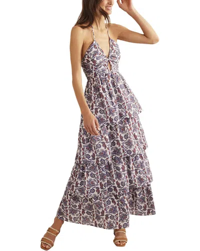 knee length dresses for ladies Multi Tiered Maxi Dress-Multi Clipped Stripe main image 1
