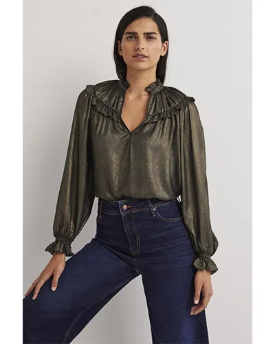 Boden Ruffle Collar Statement Top In Gold