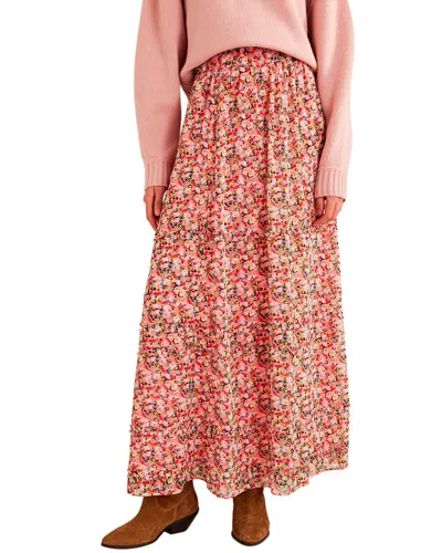 Boden Ruffle Crinkle Maxi Skirt In Pink