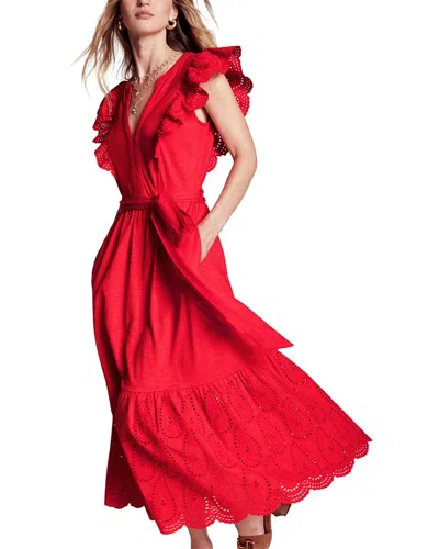 Boden Ruffle Midi Dress In Red