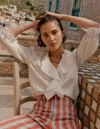 Boden Ruffle V Neck Blouse White Women  In White