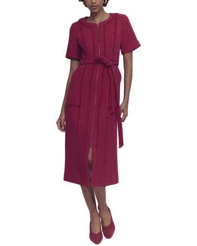 Boden Ruth Zip Texture Dress In Red
