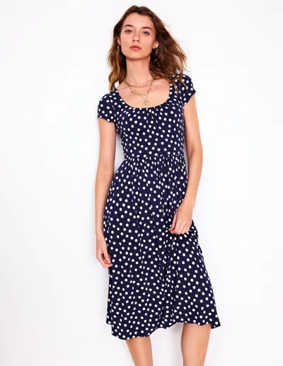 Boden Samantha Scoop Jersey Dressfrench Navy, Painted Dot Women  In French Navy/ Painted Dot