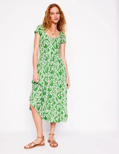 Boden Samantha Scoop Jersey Dressparadise Green, Vine Women