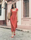 Boden Samantha Scoop Jersey Dresspoppy Red, Dahlia Sprig Women