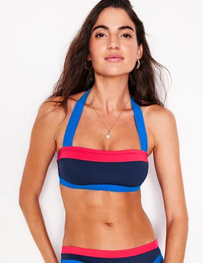 Boden Santorini Bikinioberteil-marineblau/intensives Korallenrot/blau In Multi