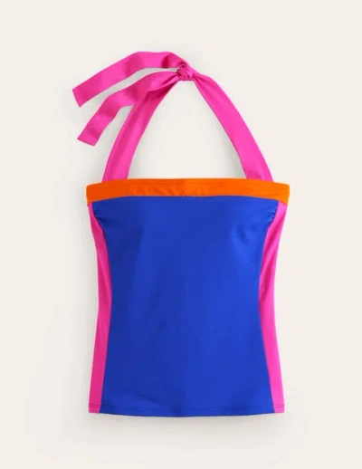 Boden Santorini Tankini Top Blue/pink Colourblock Women