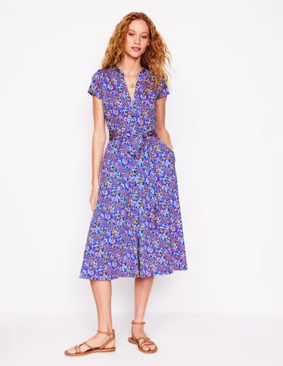 Boden Sara Jersey Shirt Dressgallery Blue, Garden Vine Women  In Multi