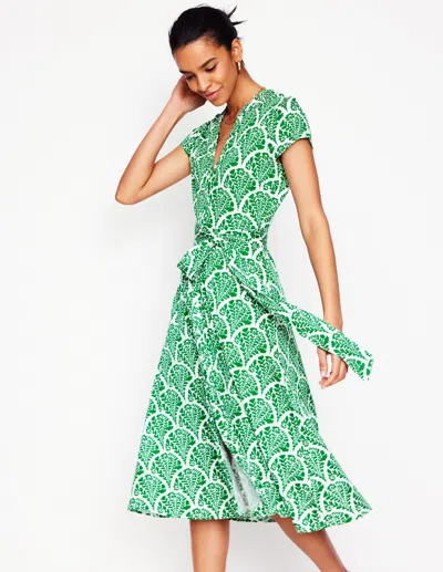 Boden Sara Jersey Shirt Dressrich Emerald, Blossomy Women  In Rich Emerald/blossomy
