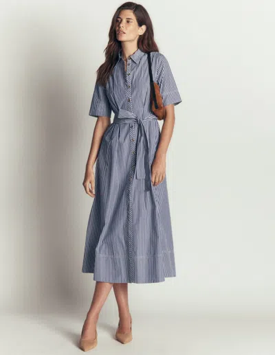 Boden Sarah Midi-hemdblusenkleid Aus Baumwolle In Blau | Grösse 48 In Blue