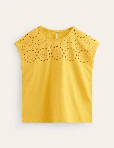 Boden Sasha Broderie T-shirt Ceylon Yellow Women