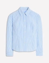 Boden Saskia Stretch Cotton Shirt Forget Me Not, Ivory Stripe Women  In Forget Me Not/ Ivory Stripe