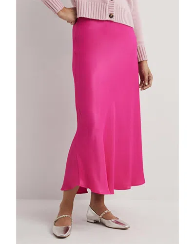 Boden Satin Bias-cut Midi Skirt In Pink