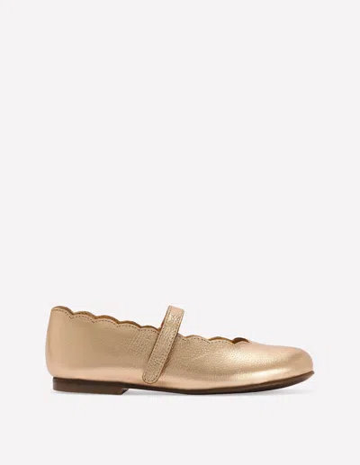 Boden Kids' Scallop Mary Janes Gold